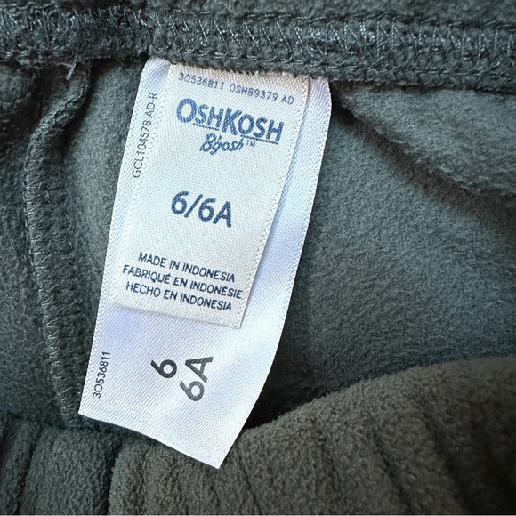 ⭐️ 5 for $25 Oshkosh B’Gosh Kids Dark Gray Fleece Pants Size 6 - Picture 3 of 4